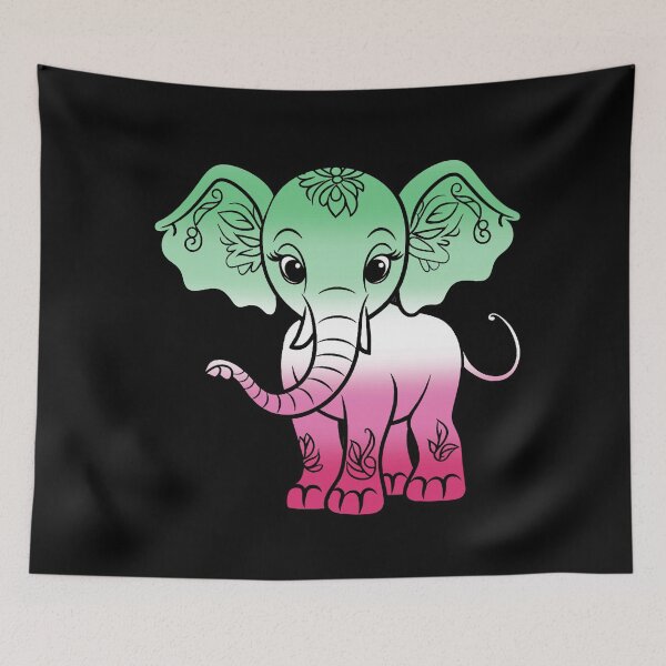Item preview, Cute Elephant Abrosexual Pride Flag, Kawaii Elephant Abrosexual Design  designed and sold by Travelslightly.