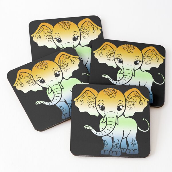 Item preview, Cute Elephant AroAce Agender Pride Flag, Kawaii Elephant AroAce Agender Design  designed and sold by Travelslightly.