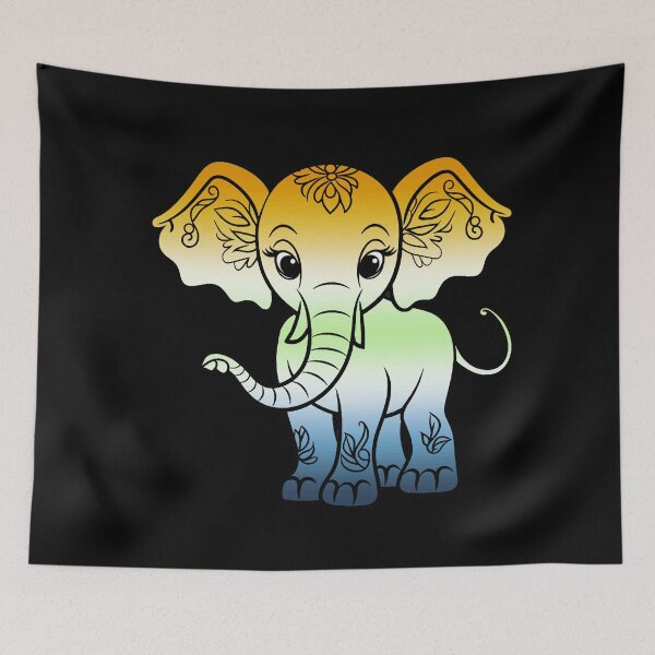 Item preview, Cute Elephant AroAce Agender Pride Flag, Kawaii Elephant AroAce Agender Design  designed and sold by Travelslightly.