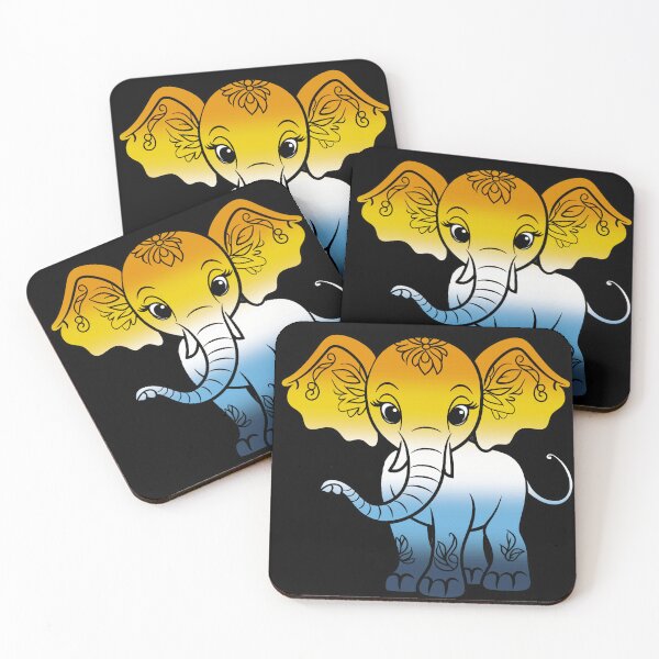 Item preview, Cute Elephant AroAce Pride Flag, Kawaii Elephant AroAce Design  designed and sold by Travelslightly.