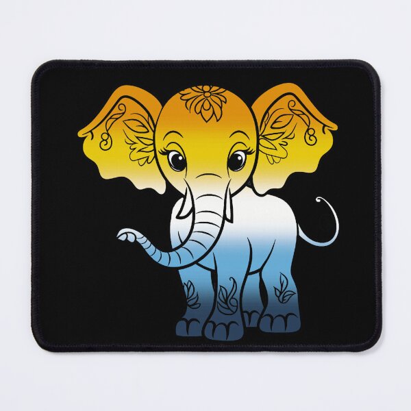 Item preview, Cute Elephant AroAce Pride Flag, Kawaii Elephant AroAce Design  designed and sold by Travelslightly.