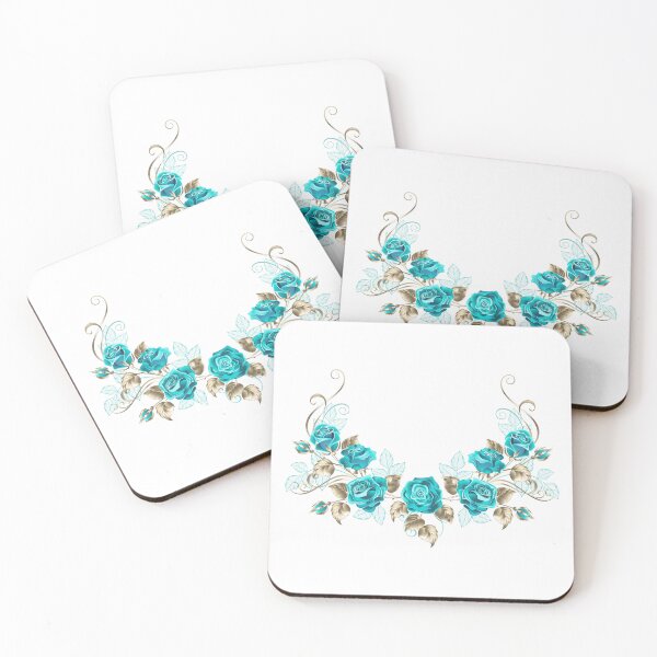 Item preview, Symmetrical garland with turquoise roses designed and sold by Blackmoon9.