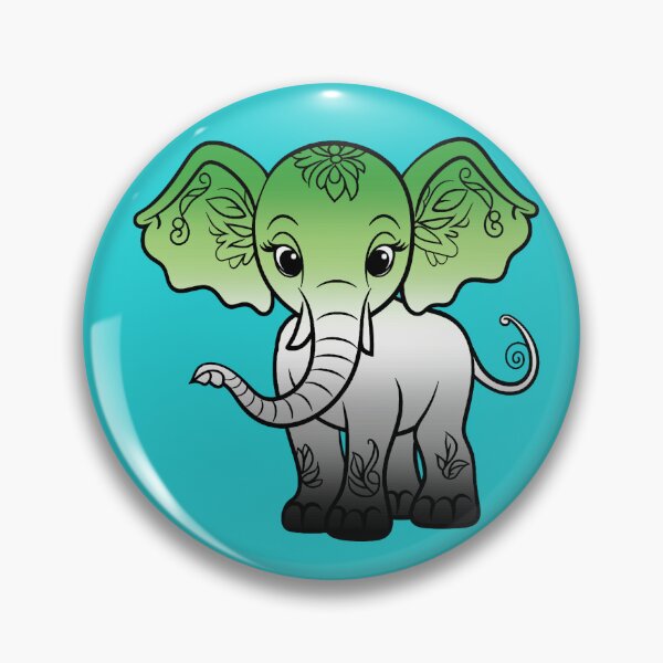 Item preview, Cute Elephant Aromantic Pride Flag, Kawaii Elephant Aromantic Design  designed and sold by Travelslightly.