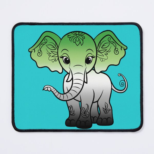 Item preview, Cute Elephant Aromantic Pride Flag, Kawaii Elephant Aromantic Design  designed and sold by Travelslightly.