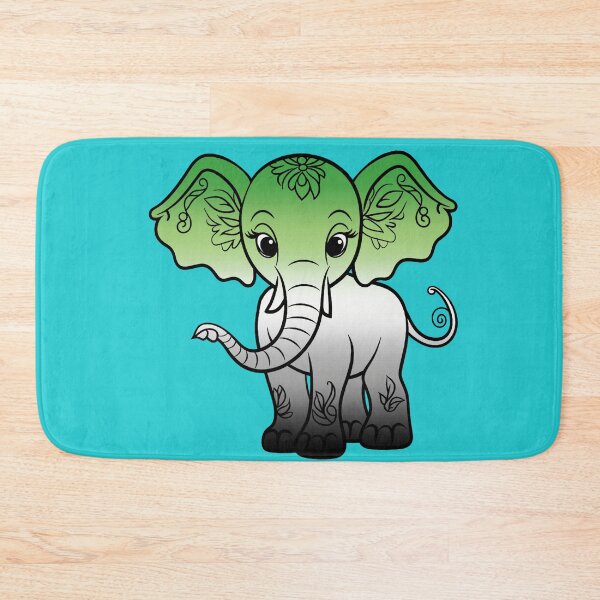 Item preview, Cute Elephant Aromantic Pride Flag, Kawaii Elephant Aromantic Design  designed and sold by Travelslightly.