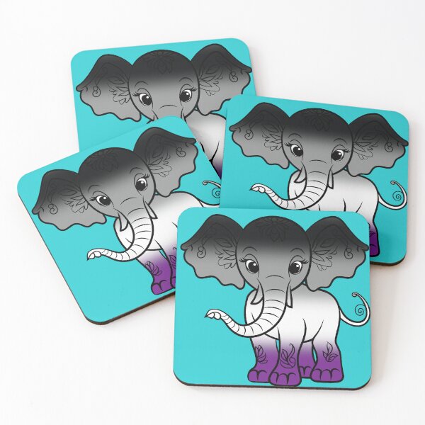 Item preview, Cute Elephant Asexual Pride Flag, Kawaii Elephant Ace Design  designed and sold by Travelslightly.