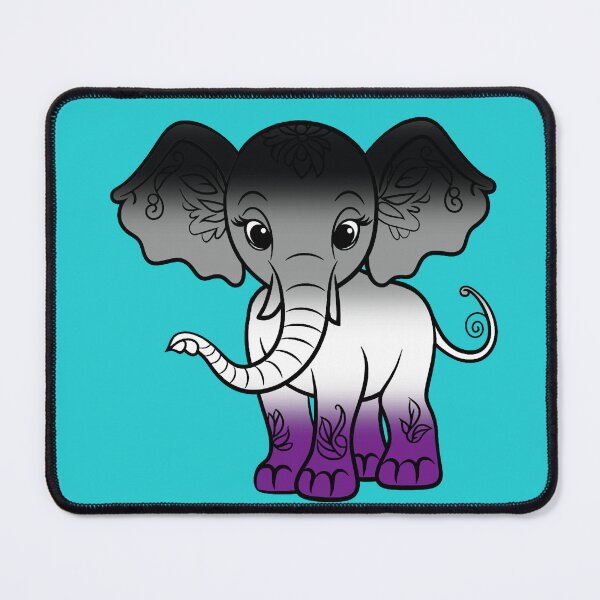 Item preview, Cute Elephant Asexual Pride Flag, Kawaii Elephant Ace Design  designed and sold by Travelslightly.