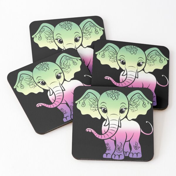 Item preview, Cute Elephant Genderfae Pride Flag, Kawaii Elephant Genderdoe Design, fae faer genderfaunet   designed and sold by Travelslightly.
