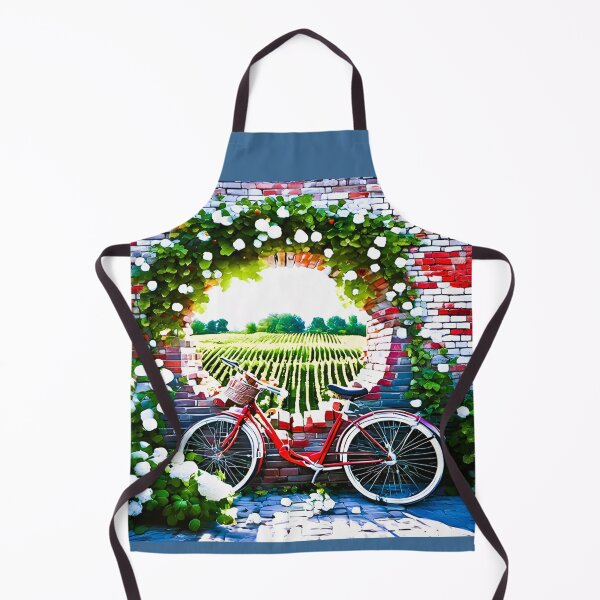 Item preview, red bicycle, white tire, vineyard background designed and sold by janjacbu.