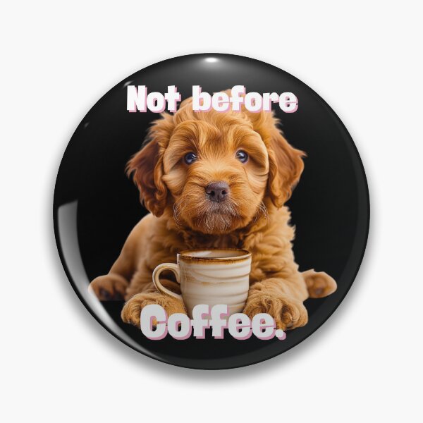 Item preview, Cute Coffee Lover Golden Doodle Puppy  designed and sold by HollywoodInked.