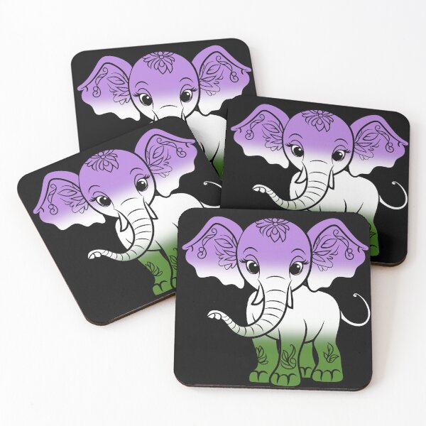 Item preview, Cute Elephant Genderqueer Pride Flag, Kawaii Elephant Genderqueer Design  designed and sold by Travelslightly.