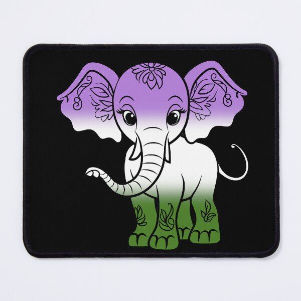 Item preview, Cute Elephant Genderqueer Pride Flag, Kawaii Elephant Genderqueer Design designed and sold by Travelslightly.