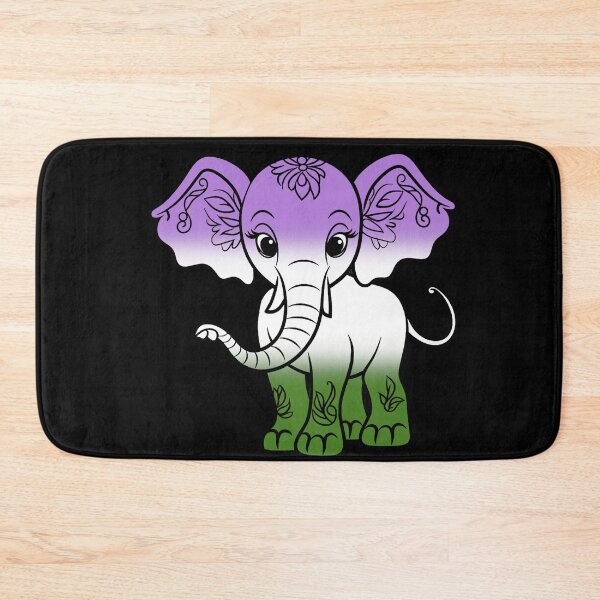 Item preview, Cute Elephant Genderqueer Pride Flag, Kawaii Elephant Genderqueer Design  designed and sold by Travelslightly.