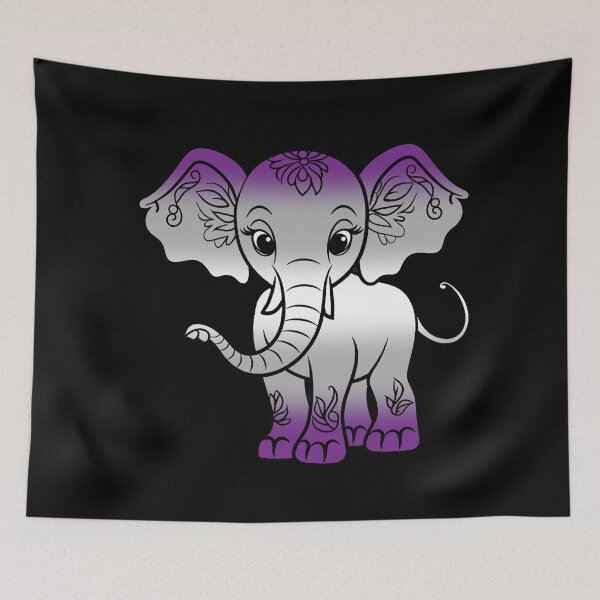 Item preview, Cute Elephant graysexual Pride Flag, Kawaii Elephant Greysexual Design  designed and sold by Travelslightly.