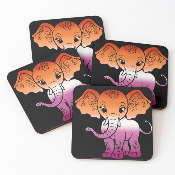 Item preview, Cute Elephant Lesbian Pride Flag, Kawaii Elephant Lesbian Design  designed and sold by Travelslightly.