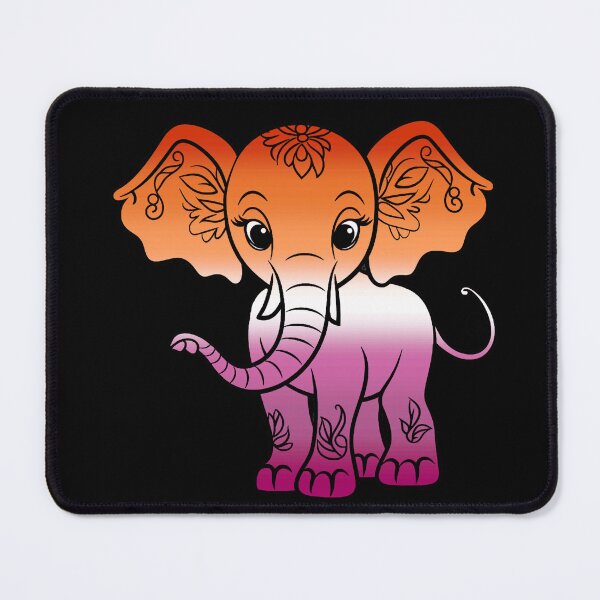 Item preview, Cute Elephant Lesbian Pride Flag, Kawaii Elephant Lesbian Design designed and sold by Travelslightly.