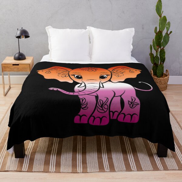Item preview, Cute Elephant Lesbian Pride Flag, Kawaii Elephant Lesbian Design designed and sold by Travelslightly.