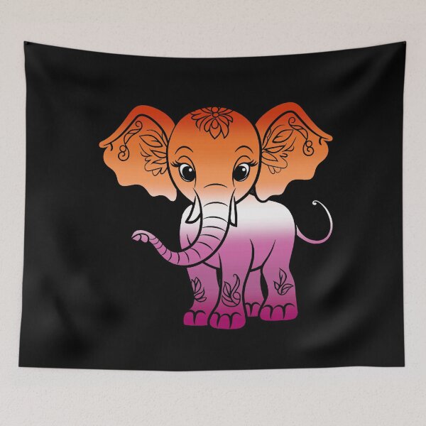 Item preview, Cute Elephant Lesbian Pride Flag, Kawaii Elephant Lesbian Design  designed and sold by Travelslightly.