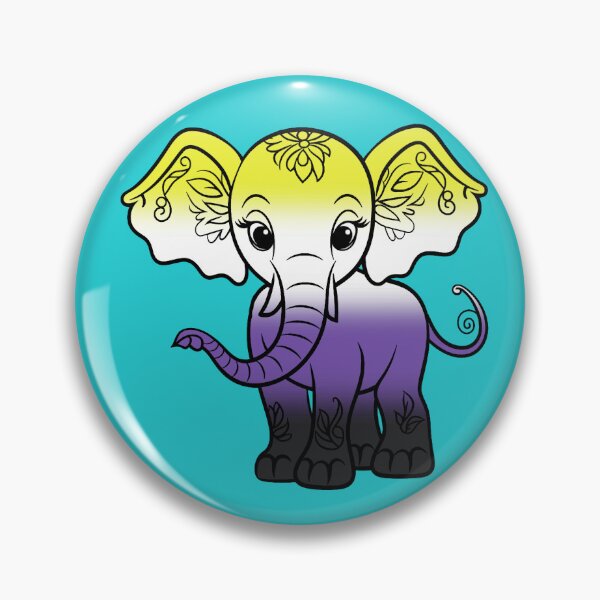Item preview, Cute Elephant Nonbinary Pride Flag, Kawaii Elephant Enby Design  designed and sold by Travelslightly.