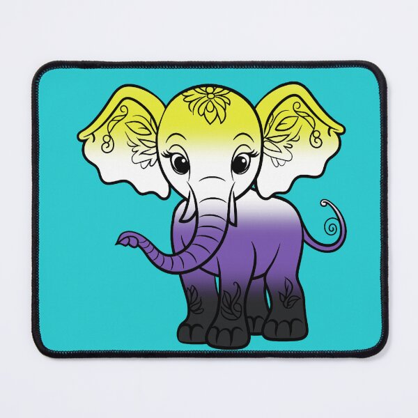 Item preview, Cute Elephant Nonbinary Pride Flag, Kawaii Elephant Enby Design  designed and sold by Travelslightly.