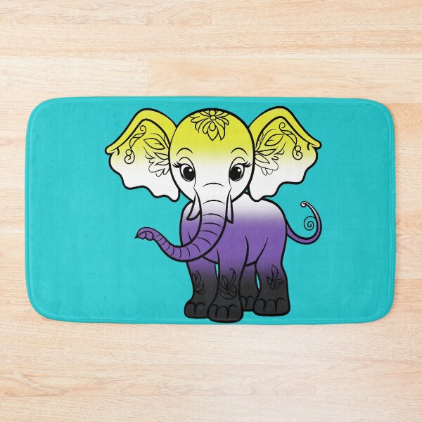 Item preview, Cute Elephant Nonbinary Pride Flag, Kawaii Elephant Enby Design  designed and sold by Travelslightly.