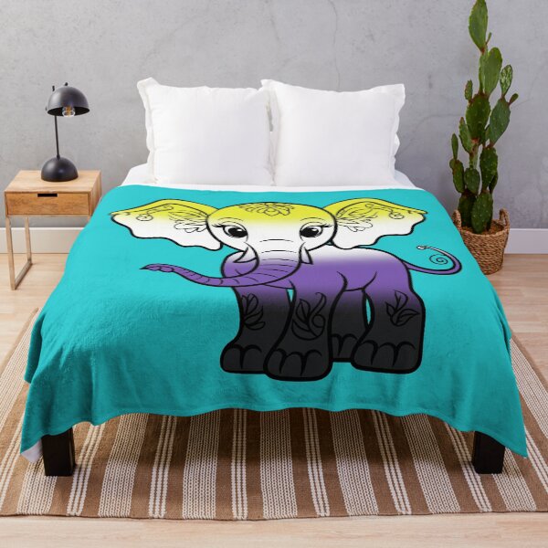 Item preview, Cute Elephant Nonbinary Pride Flag, Kawaii Elephant Enby Design  designed and sold by Travelslightly.