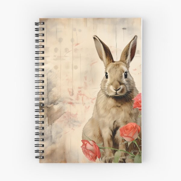 Item preview, Bunny and red roses on old paper background designed and sold by CircusValley.