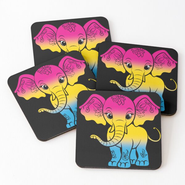 Item preview, Cute Elephant Pansexual Pride Flag, Kawaii Elephant Pan Design  designed and sold by Travelslightly.