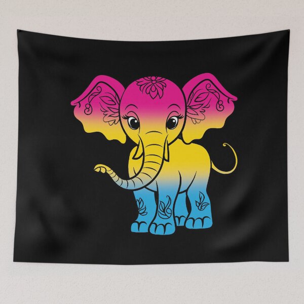 Item preview, Cute Elephant Pansexual Pride Flag, Kawaii Elephant Pan Design  designed and sold by Travelslightly.
