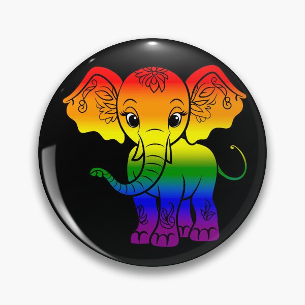 Item preview, Cute Elephant LGBTQIA Rainbow Pride Flag, Kawaii Elephant Rainbow Design  designed and sold by Travelslightly.