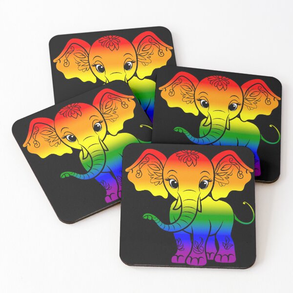 Item preview, Cute Elephant LGBTQIA Rainbow Pride Flag, Kawaii Elephant Rainbow Design  designed and sold by Travelslightly.