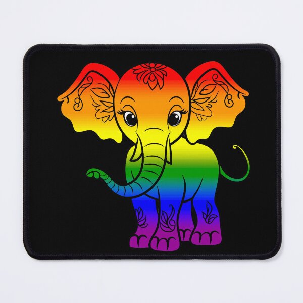 Item preview, Cute Elephant LGBTQIA Rainbow Pride Flag, Kawaii Elephant Rainbow Design  designed and sold by Travelslightly.
