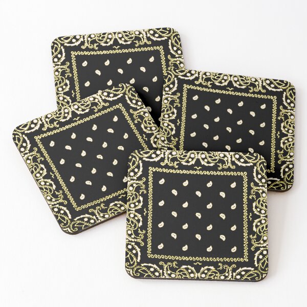 Item preview, Black and yellow bandana pattern  designed and sold by Roxburylane.