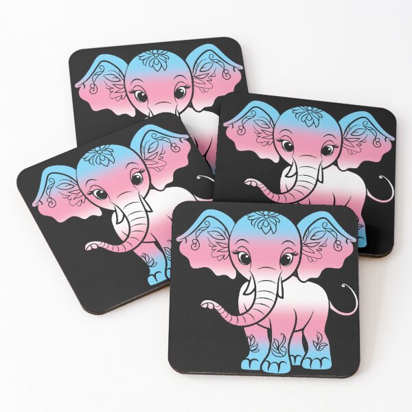 Item preview, Cute Elephant Transgender Pride Flag, Kawaii Elephant Trans Design  designed and sold by Travelslightly.