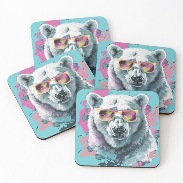Item preview, Colorful/Colorful polar bear with sunglasses 06 designed and sold by Batch-C91.