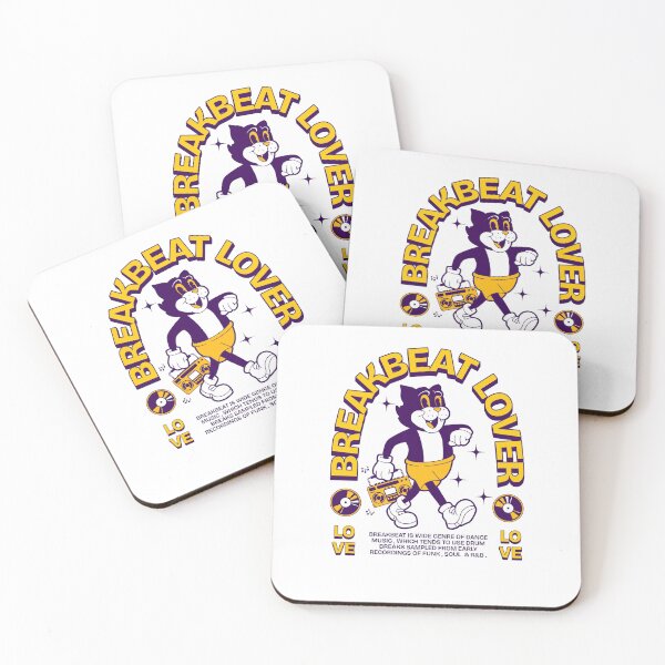 Item preview, BREAKBEAT  - Lover Retro Mascot Cat (purple/gold) designed and sold by Discothreadz.