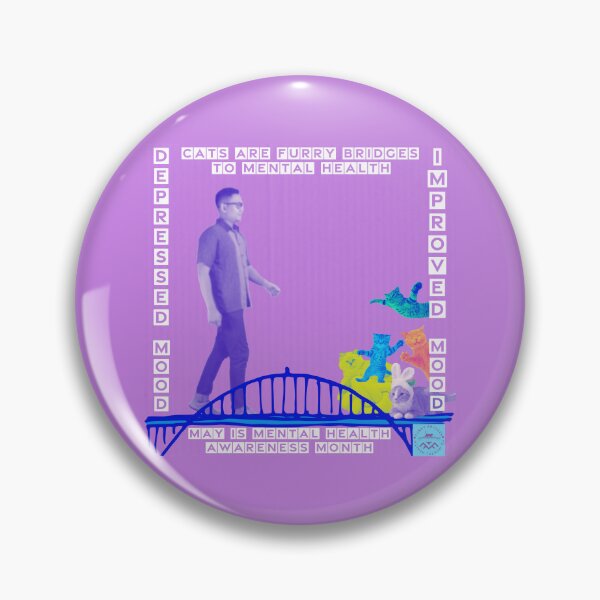 Item preview, Purple Cats Furry Bridges to Mental Health designed and sold by 1Felinophile.