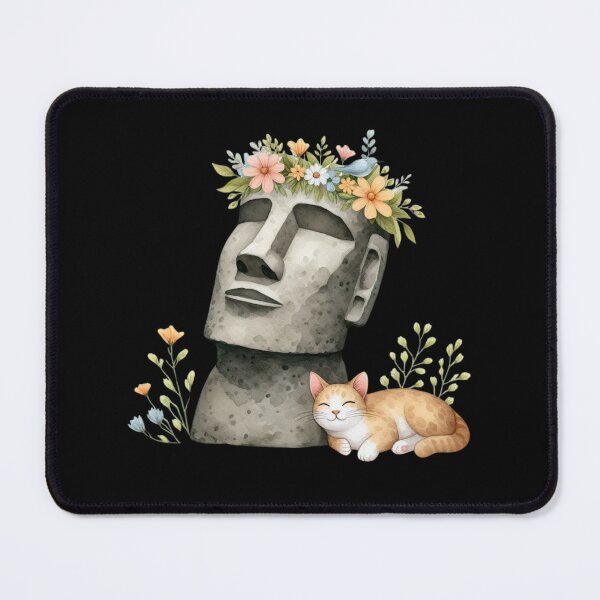 Item preview, Orange Cat And Moai designed and sold by JL-TEESHOP.