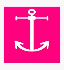 Simple Anchor / Anchors White and Pink Photographic Print