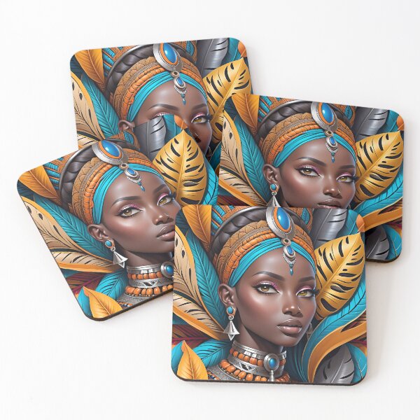 Artikelvorschau, Patterns of Heritage A Vibrant African Beauty Portrait entworfen und verkauft von TheArtOfPat.