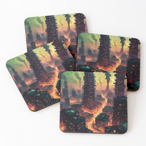 Item preview, Vibrant Industrial Cityscape designed and sold by ByteyCreatives.