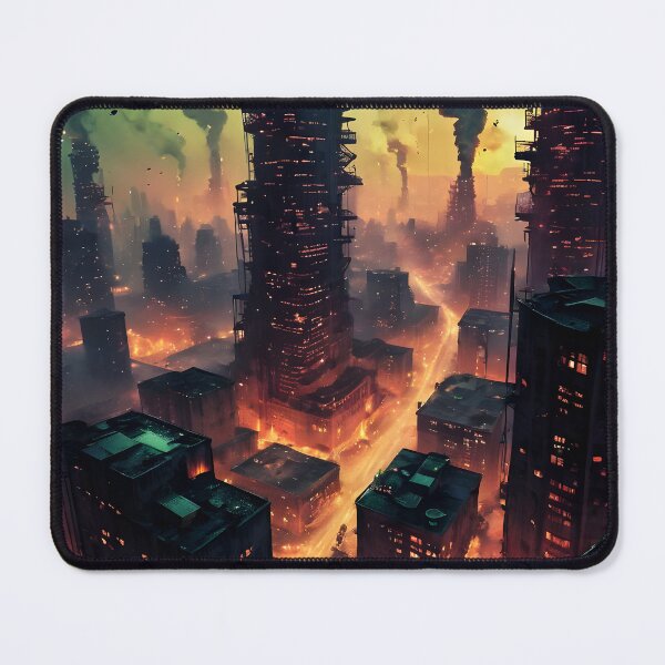 Item preview, Vibrant Industrial Cityscape designed and sold by ByteyCreatives.