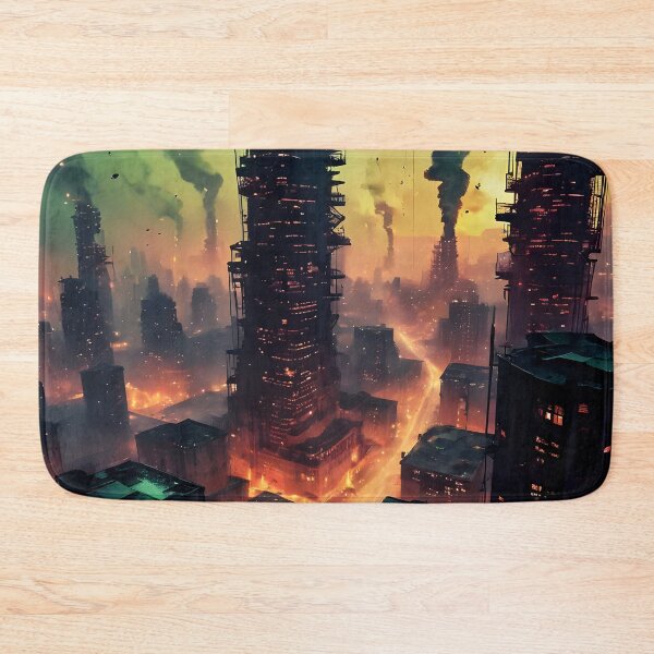Item preview, Vibrant Industrial Cityscape designed and sold by ByteyCreatives.