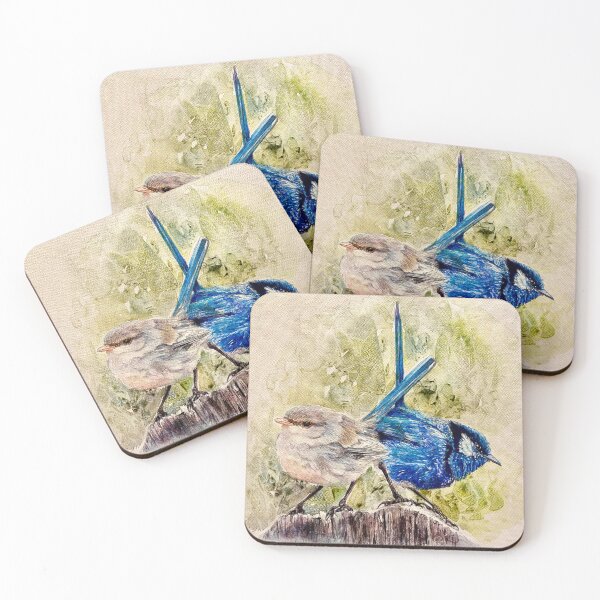 Item preview, pair of superb blue fairy wrens designed and sold by TerriMacArt.