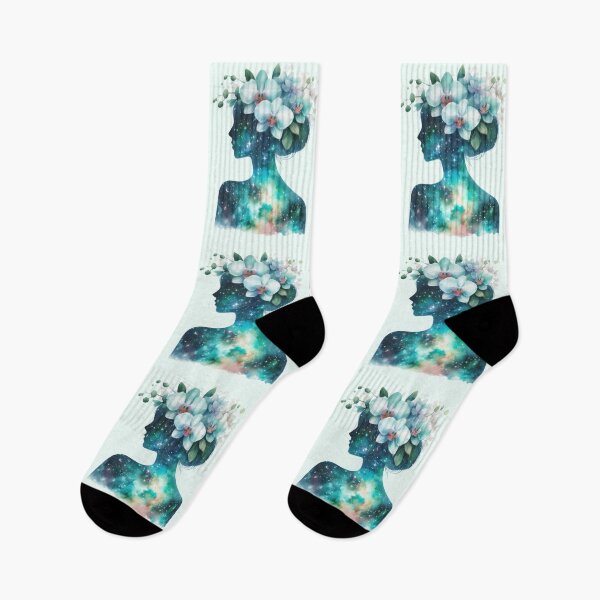 Item preview, Woman silhouette orchid flowers galaxy double exposure designed and sold by Margival.