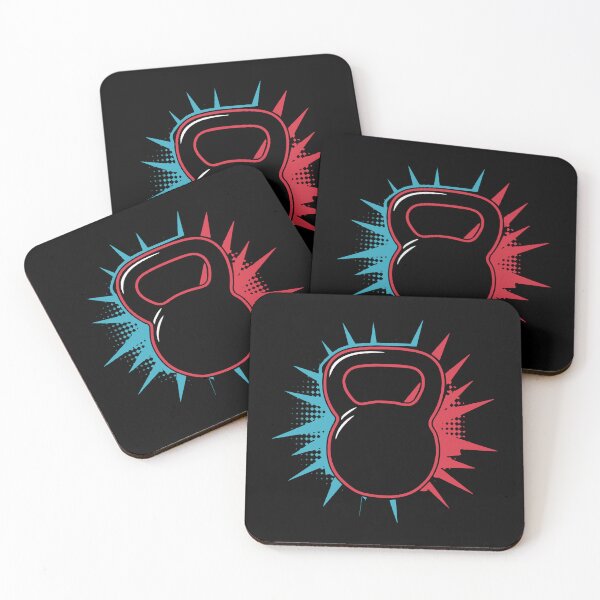 Item preview, Dynamic Black Kettlebell on Vibrant Blue and Red Background designed and sold by BNCH44.