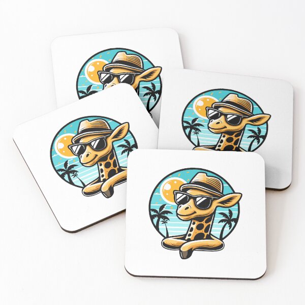 Item preview, Tropical Safari Chic: Stylish Giraffe in Sunglasses and Hat designed and sold by Akioos.