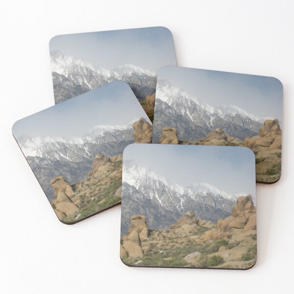 Item preview, Alabama Hills with Boulders Near Lone Pine California, Mountain Snow Behind designed and sold by JoyousArt4u.
