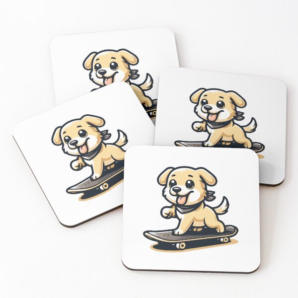 Item preview, Skater Pup Fun: Adorable Dog on Skateboard Cartoon designed and sold by Akioos.