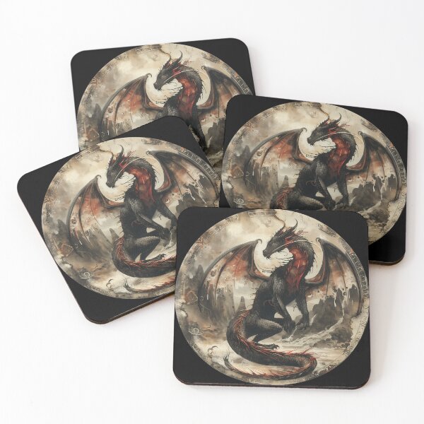 Item preview, 90s Black Fantasy Dragon | Circle Design | Classic Vintage designed and sold by FantasySoul.